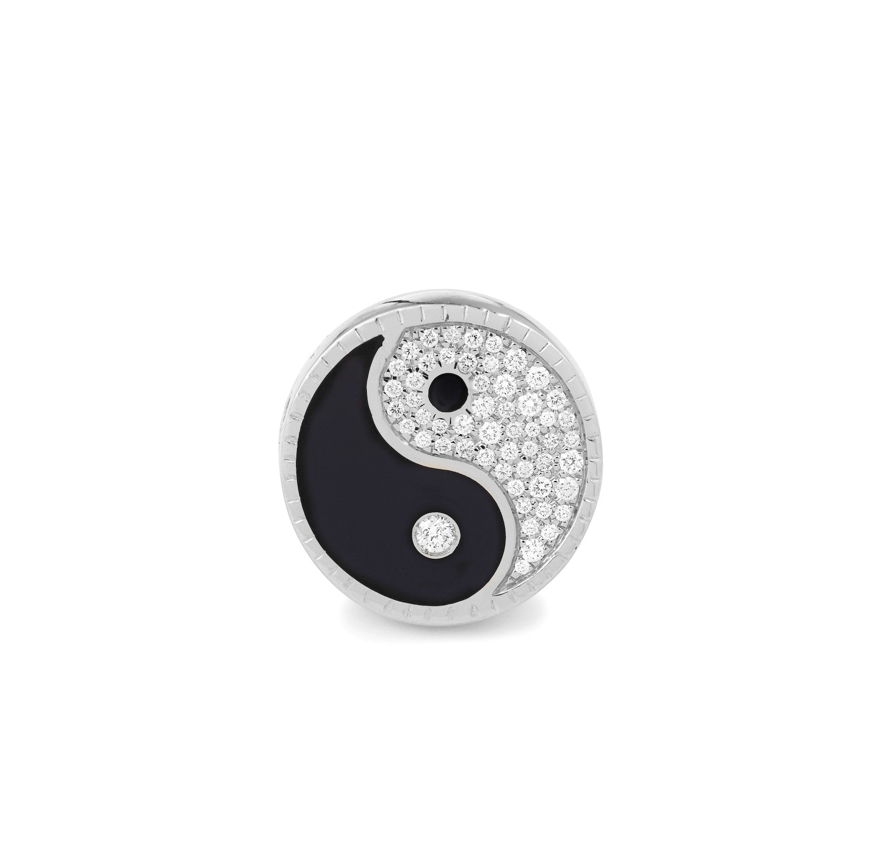 Yin Yang Signet Ring Large White Gold