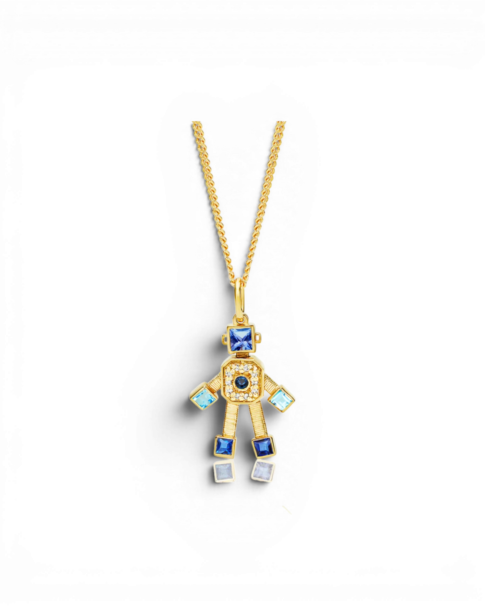 denim heart mini pendant