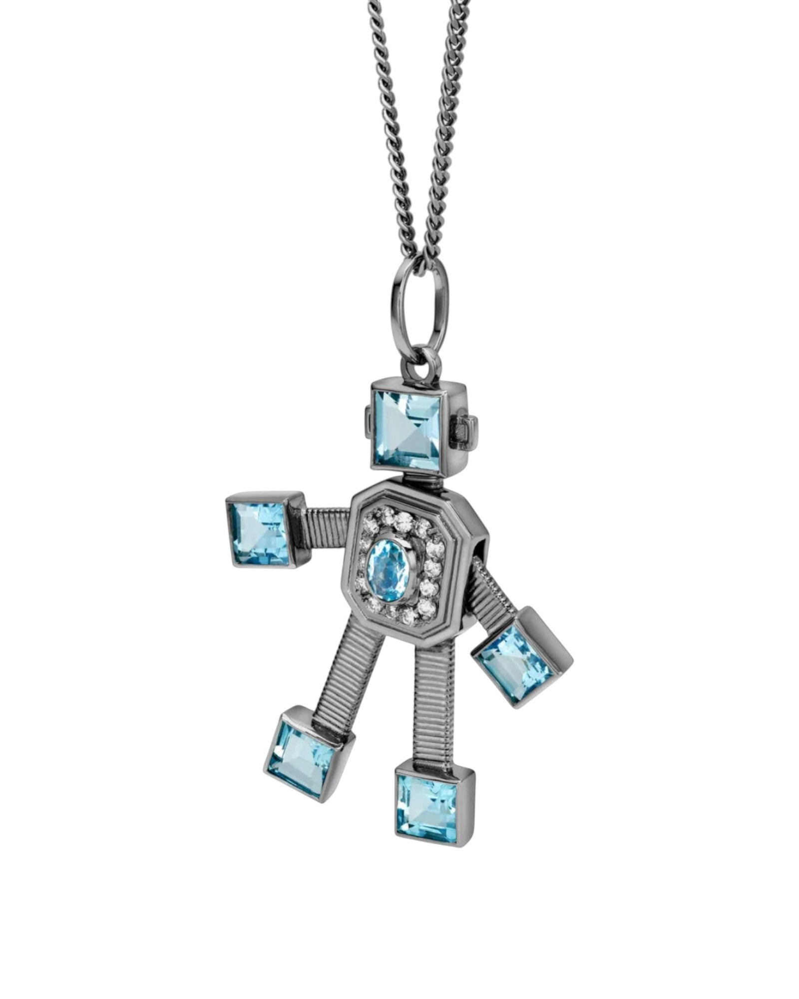 Darke Lex Van Robot Maxi Black Pendant Diamond Aquamarine