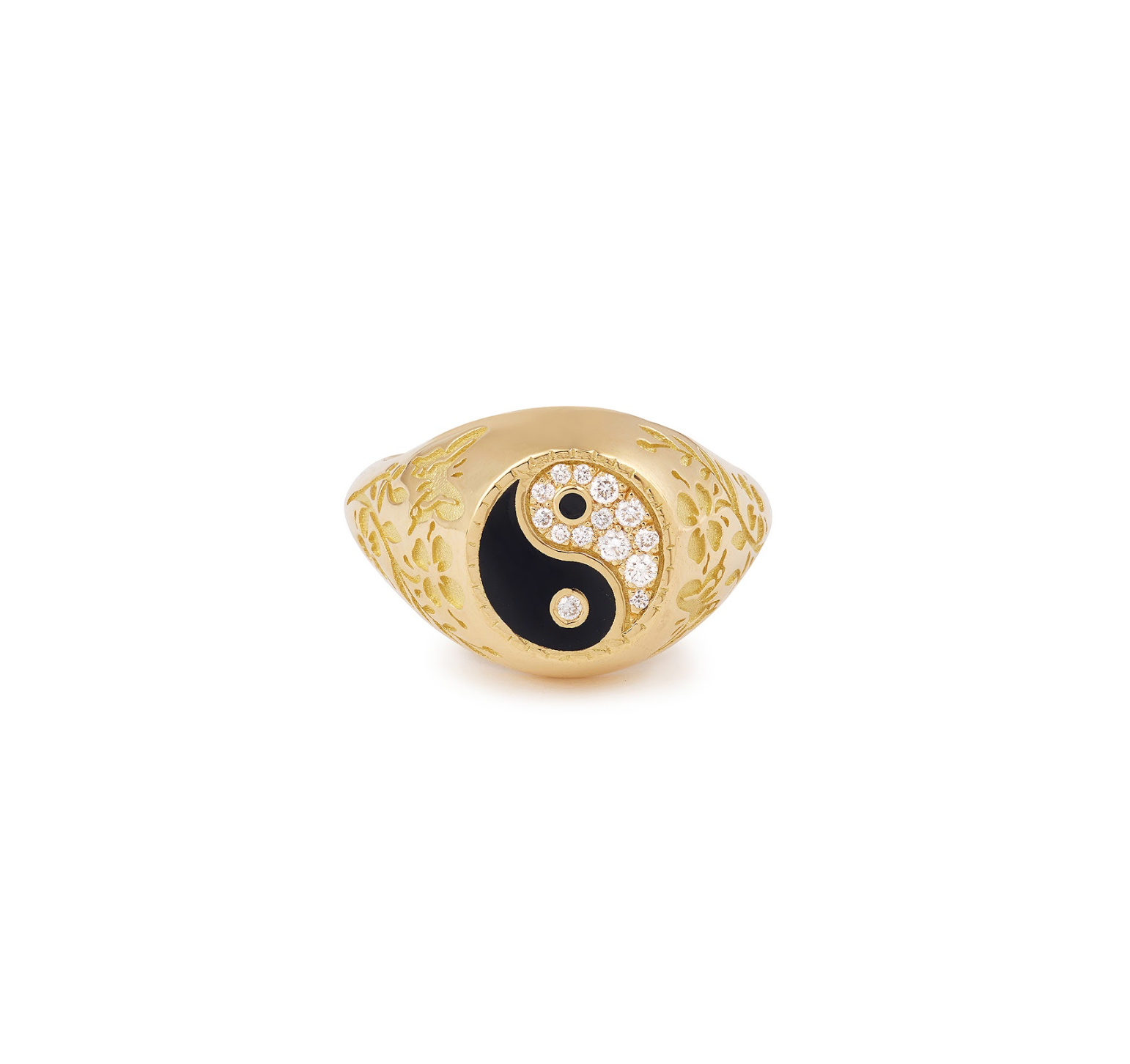 Ying Yang Signet Small Gold