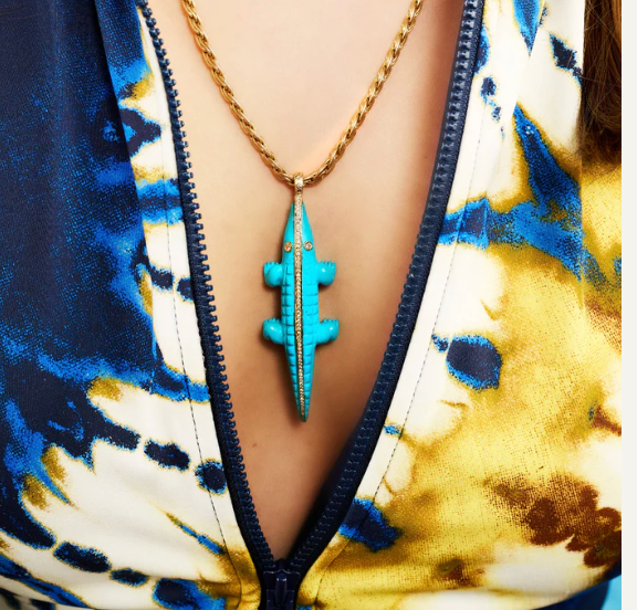 Croco Pendant Turquoise