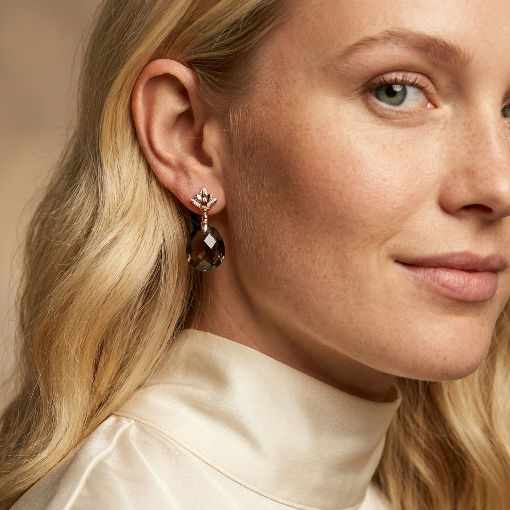 Cushion Drop Earrings with Paraiba and Blue Topaz