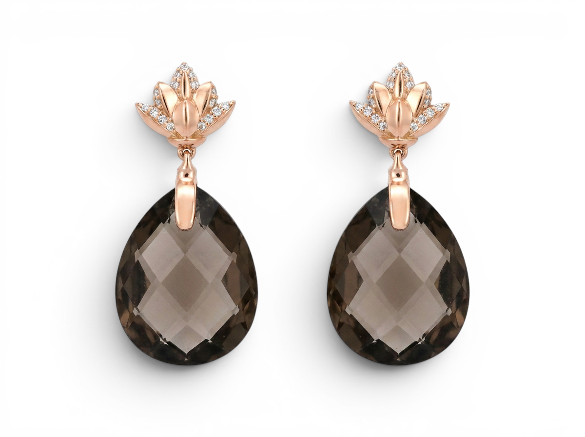 Cushion Drop Earrings with Paraiba and Blue Topaz