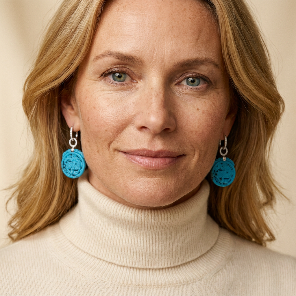 Cushion Drop Earrings with Paraiba and Blue Topaz