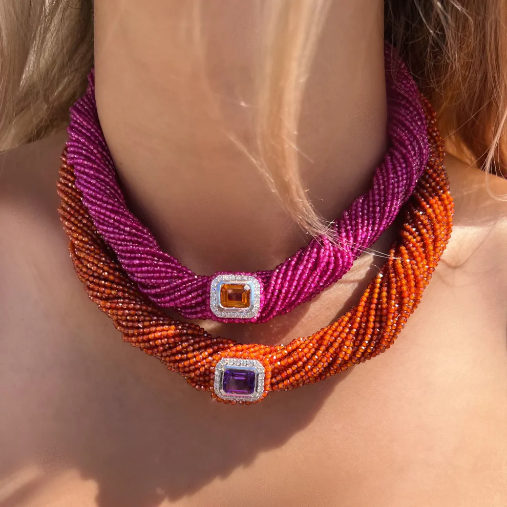 Tornado Ruby Necklace - Madeira Citrine