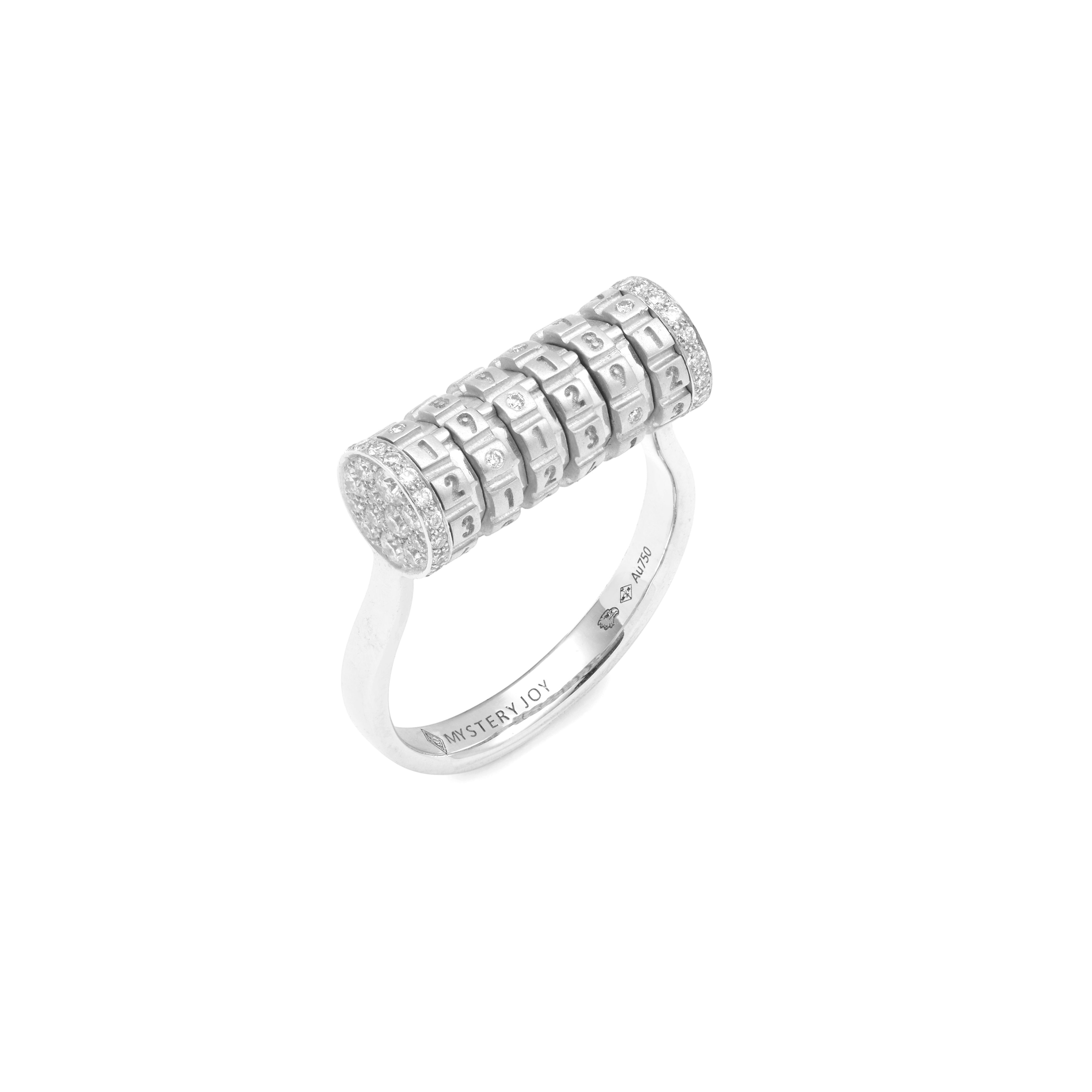 Numbers Ring White Gold