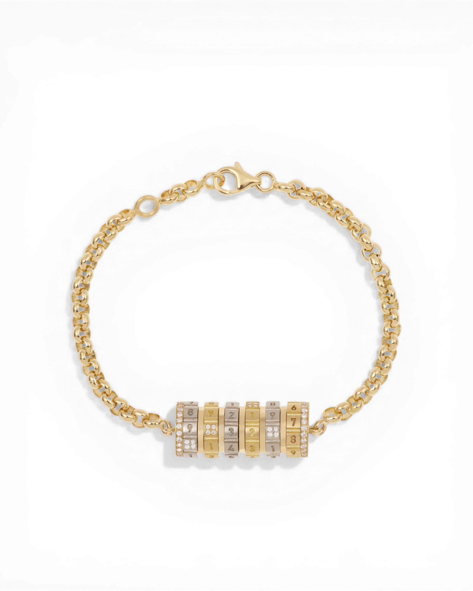 Numbers Paved Large Bicolor Bracelet