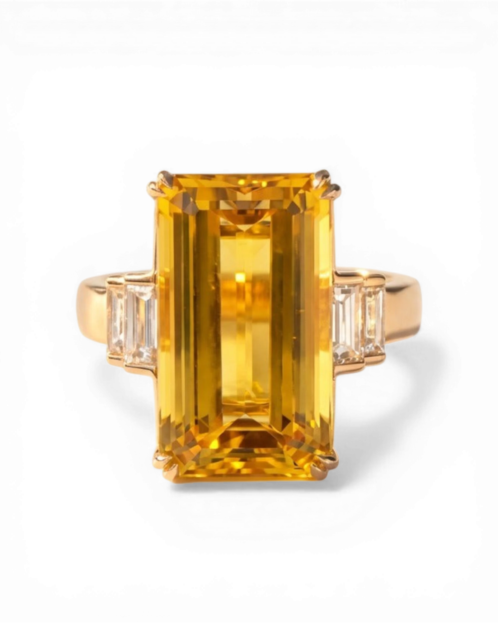 Etapés Gold Beryl Ring with Diamonds