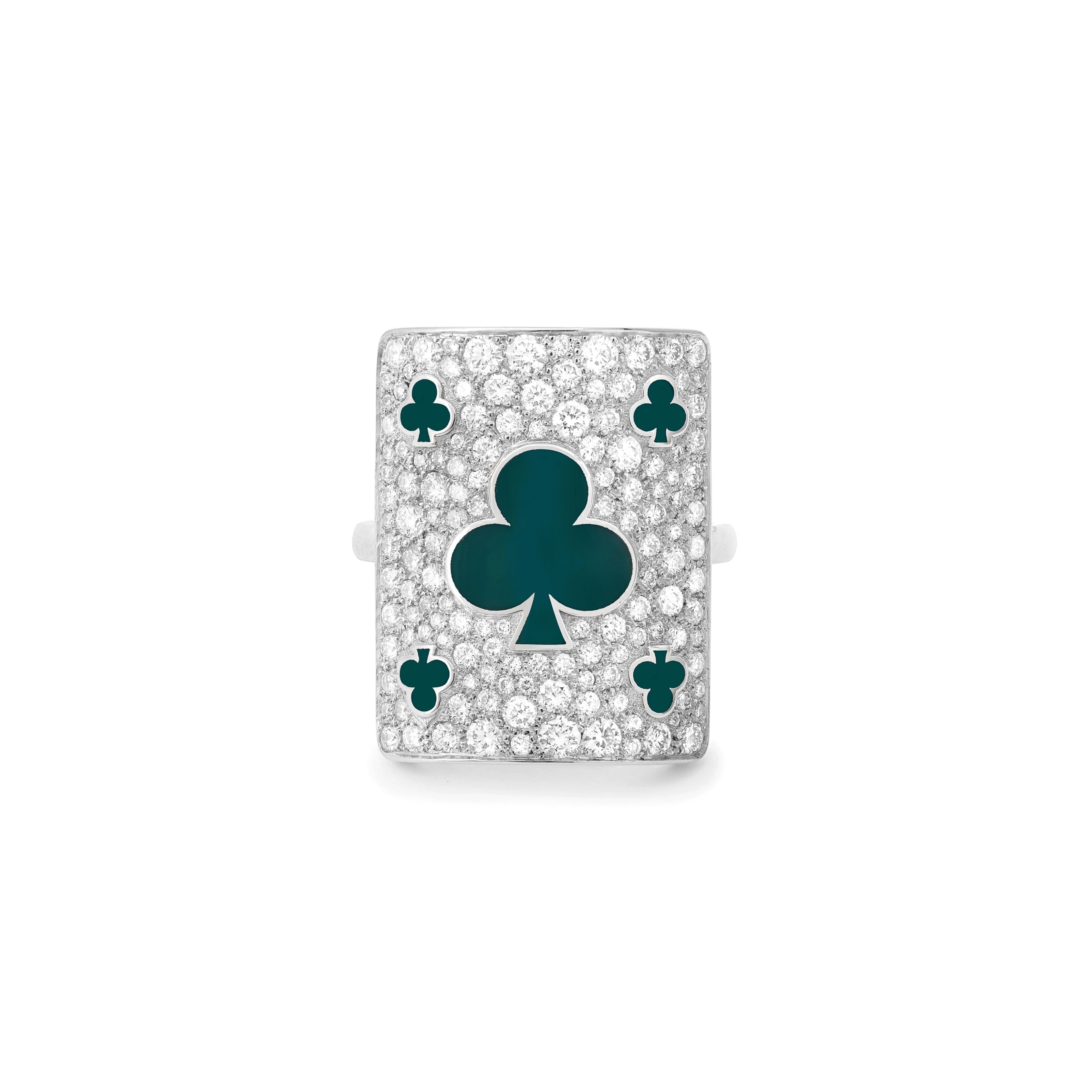 Giant Lucky Harmony Ring White Gold