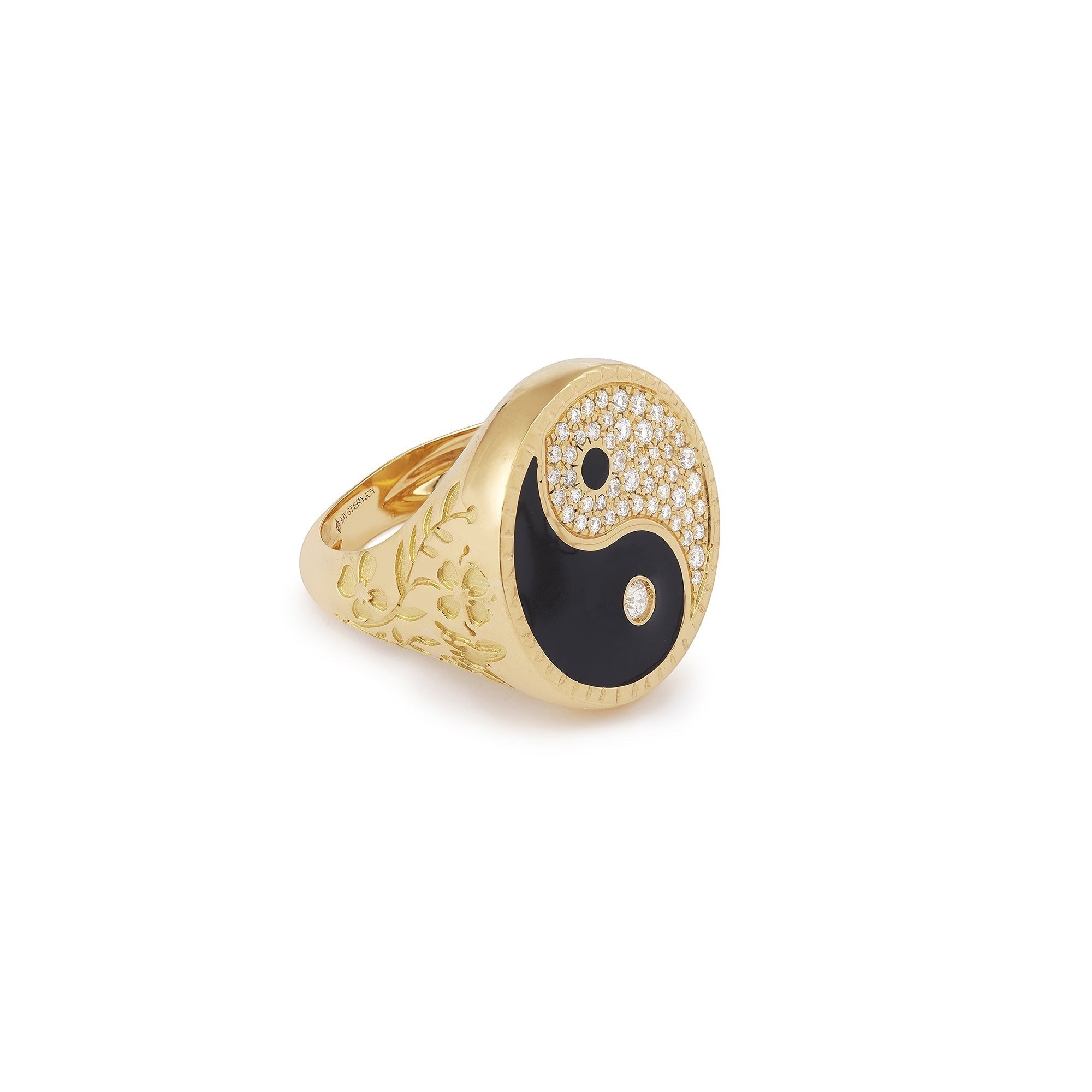 Yin Yang Signet Ring Large Yellow Gold