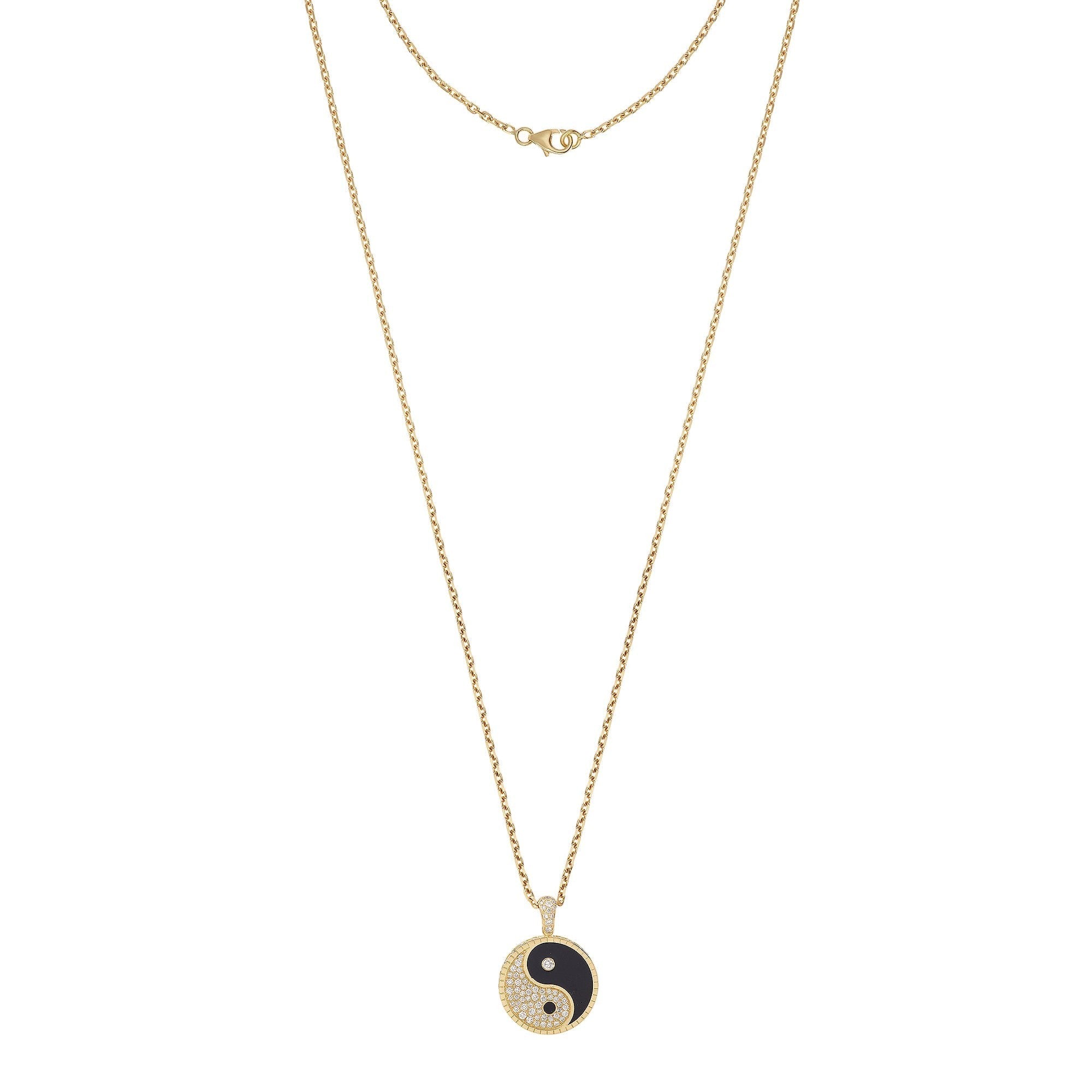 Yin Yang Necklace Large Yellow Gold