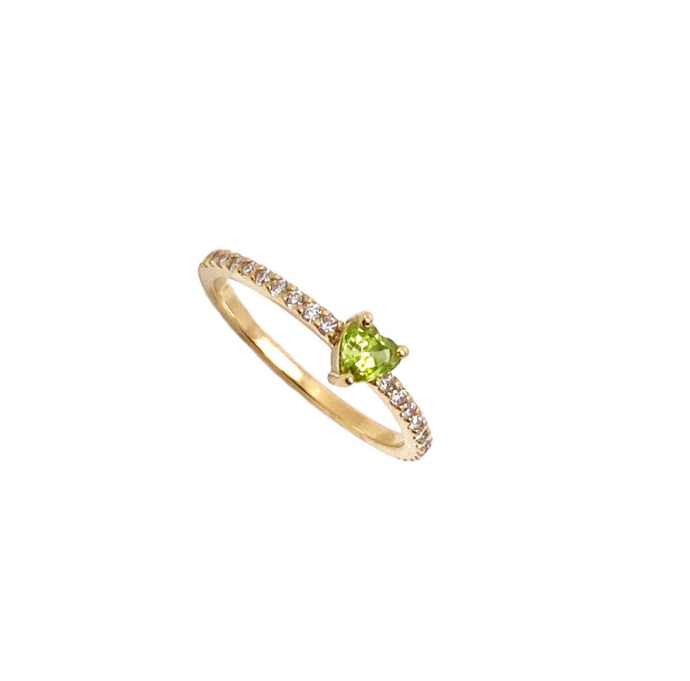 PERIDOT & DIAMOND HEART RING