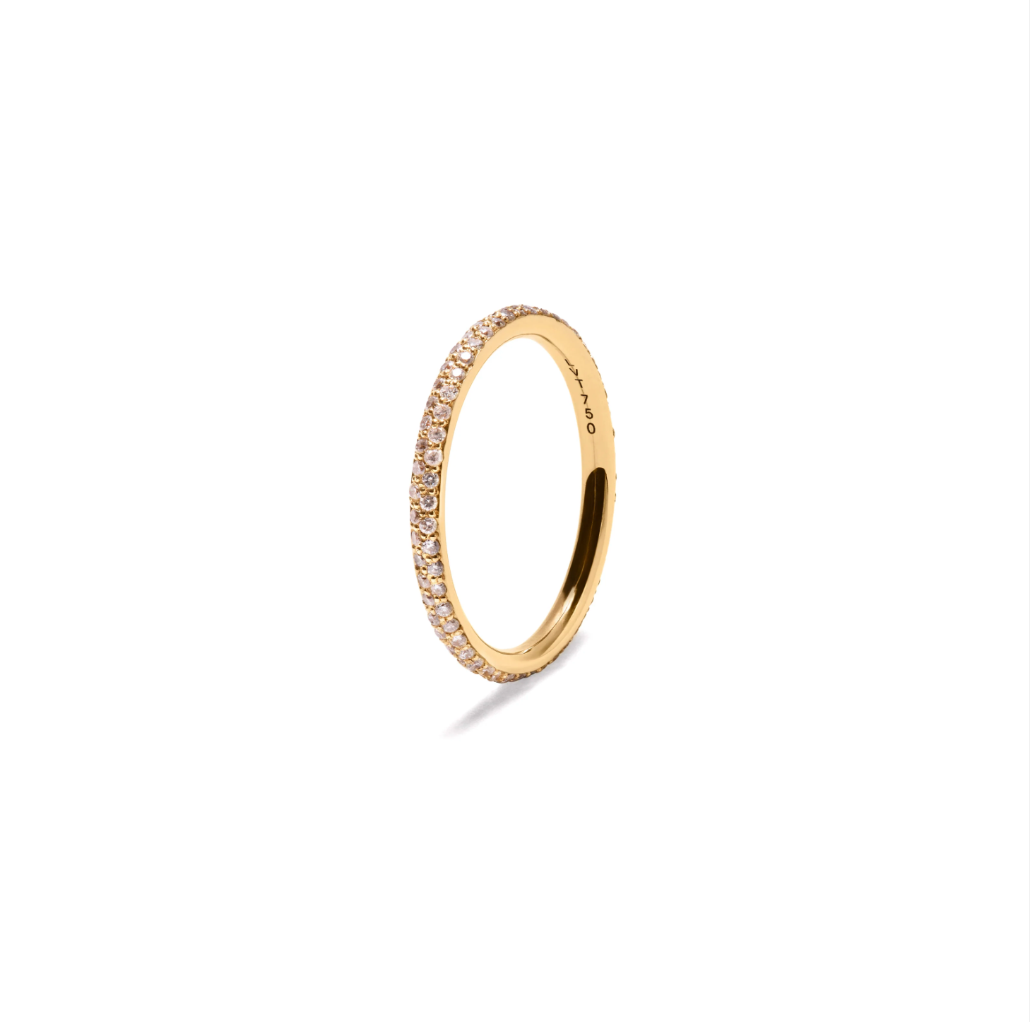 Round Ring Pavé Diamonds Gold