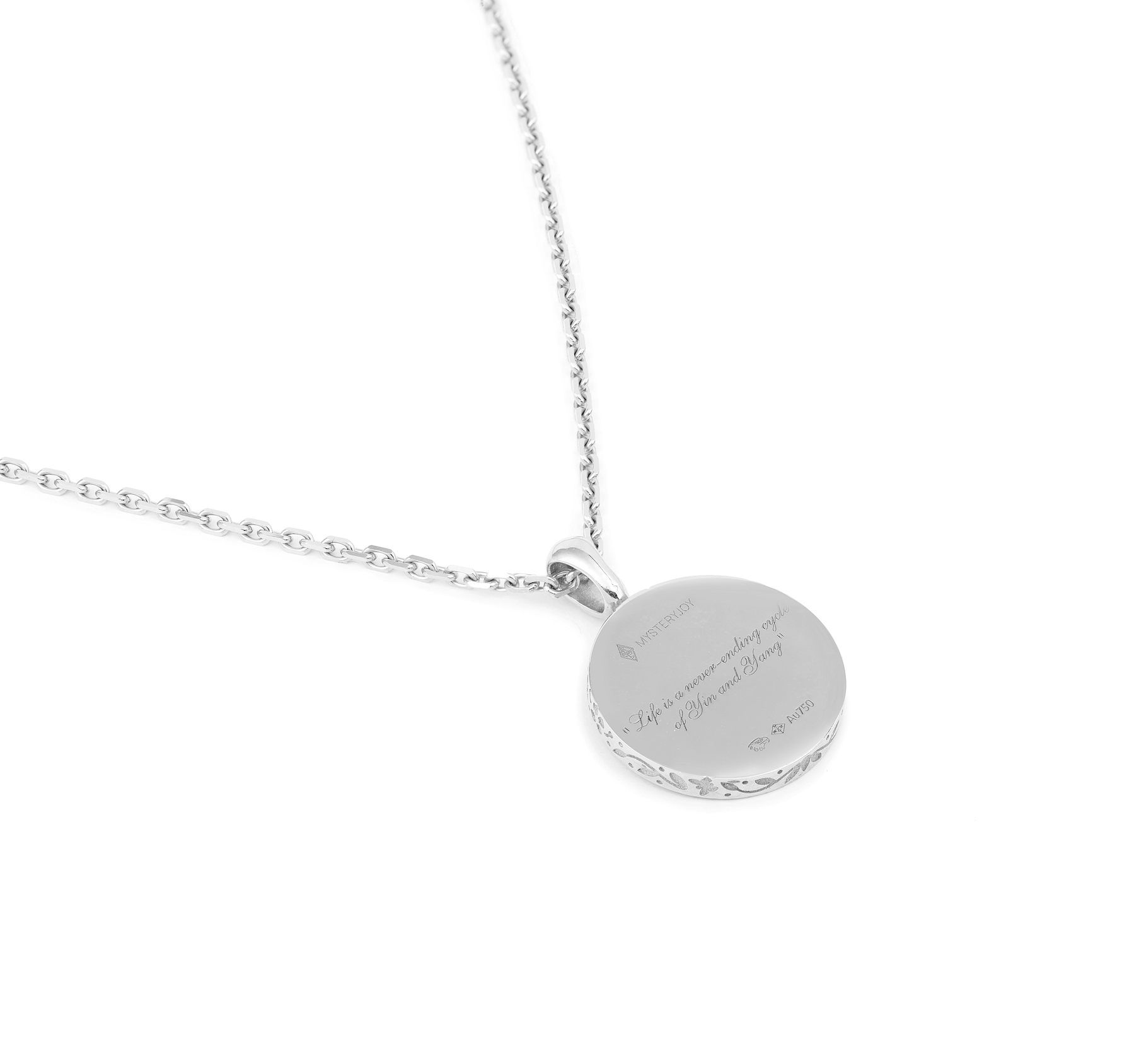 Yin Yang Large Necklace Silver