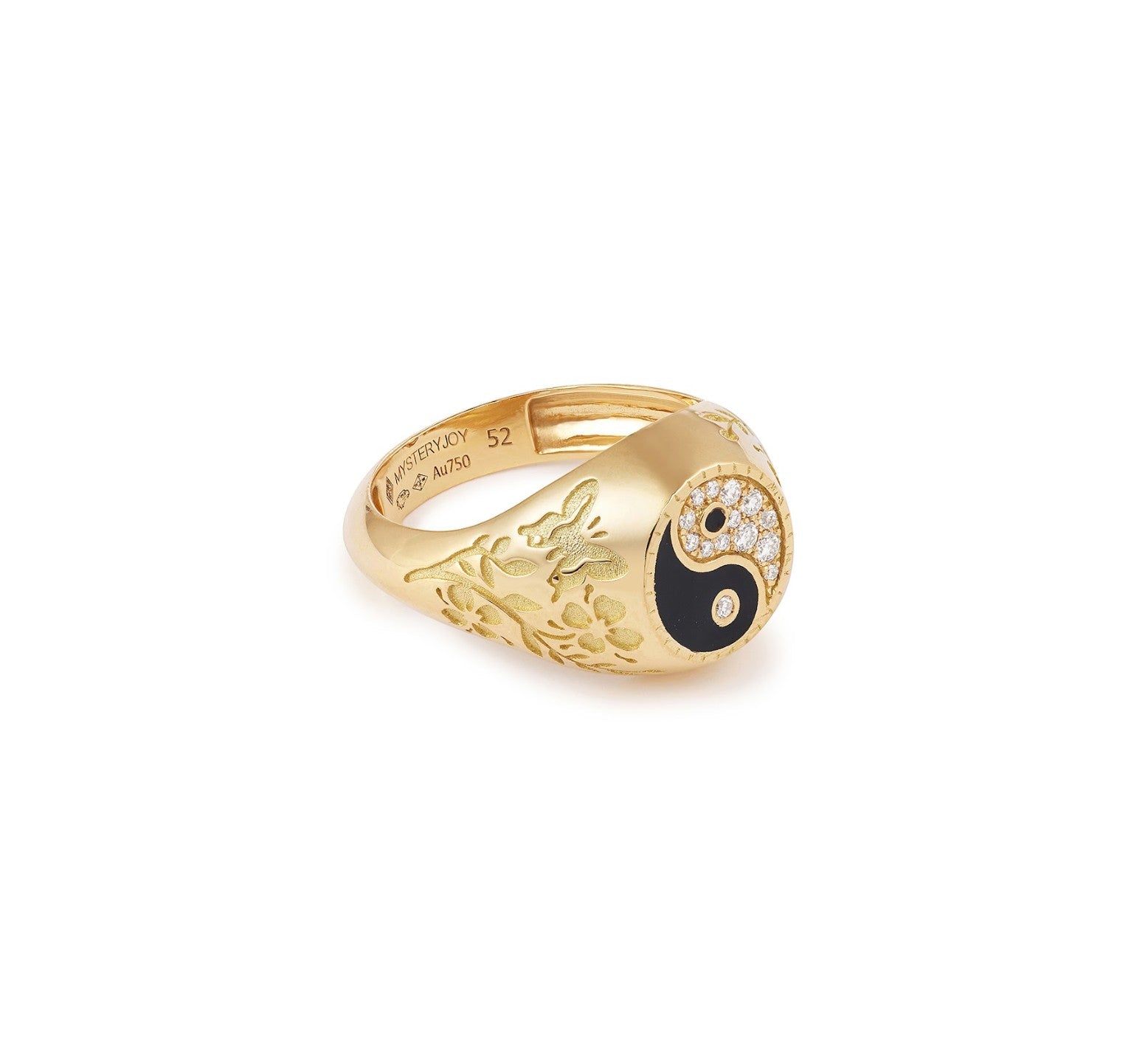 Yin Yang Signet Ring Small Yellow Gold