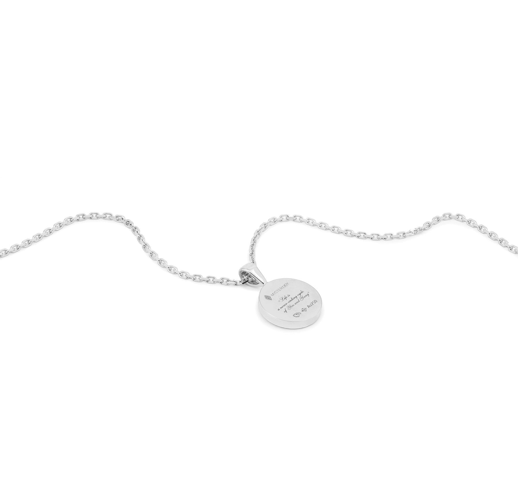 Yin Yang Necklace Small White Gold