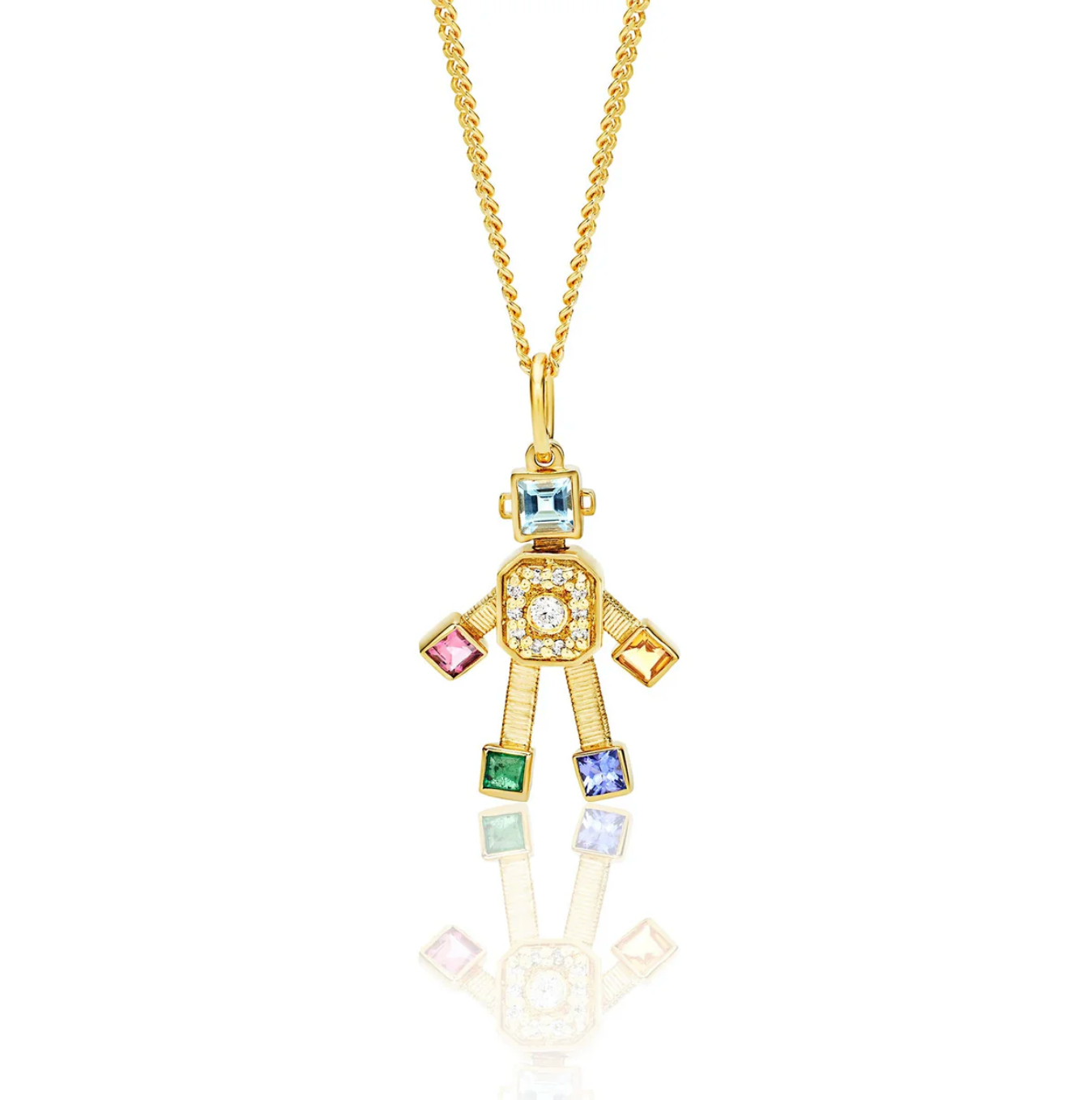 Joy Heart Van Robot Mini Pendant Diamond Multi