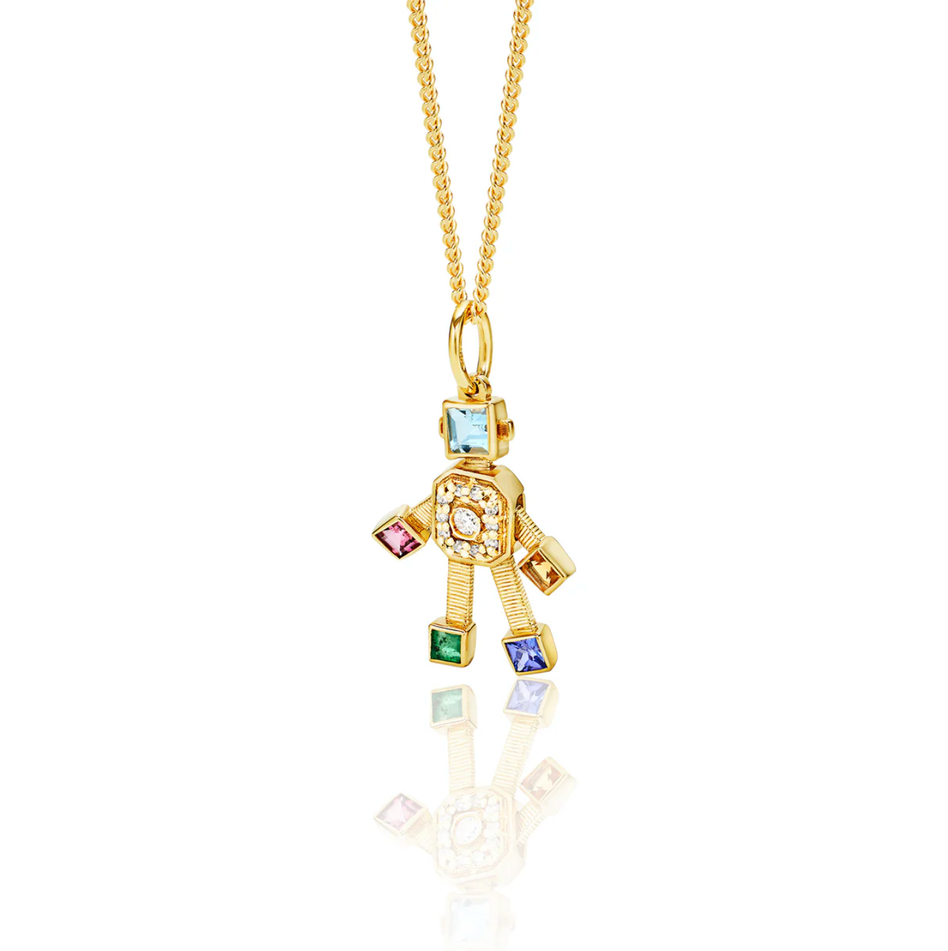 Joy Heart Van Robot Mini Pendant Diamond Multi