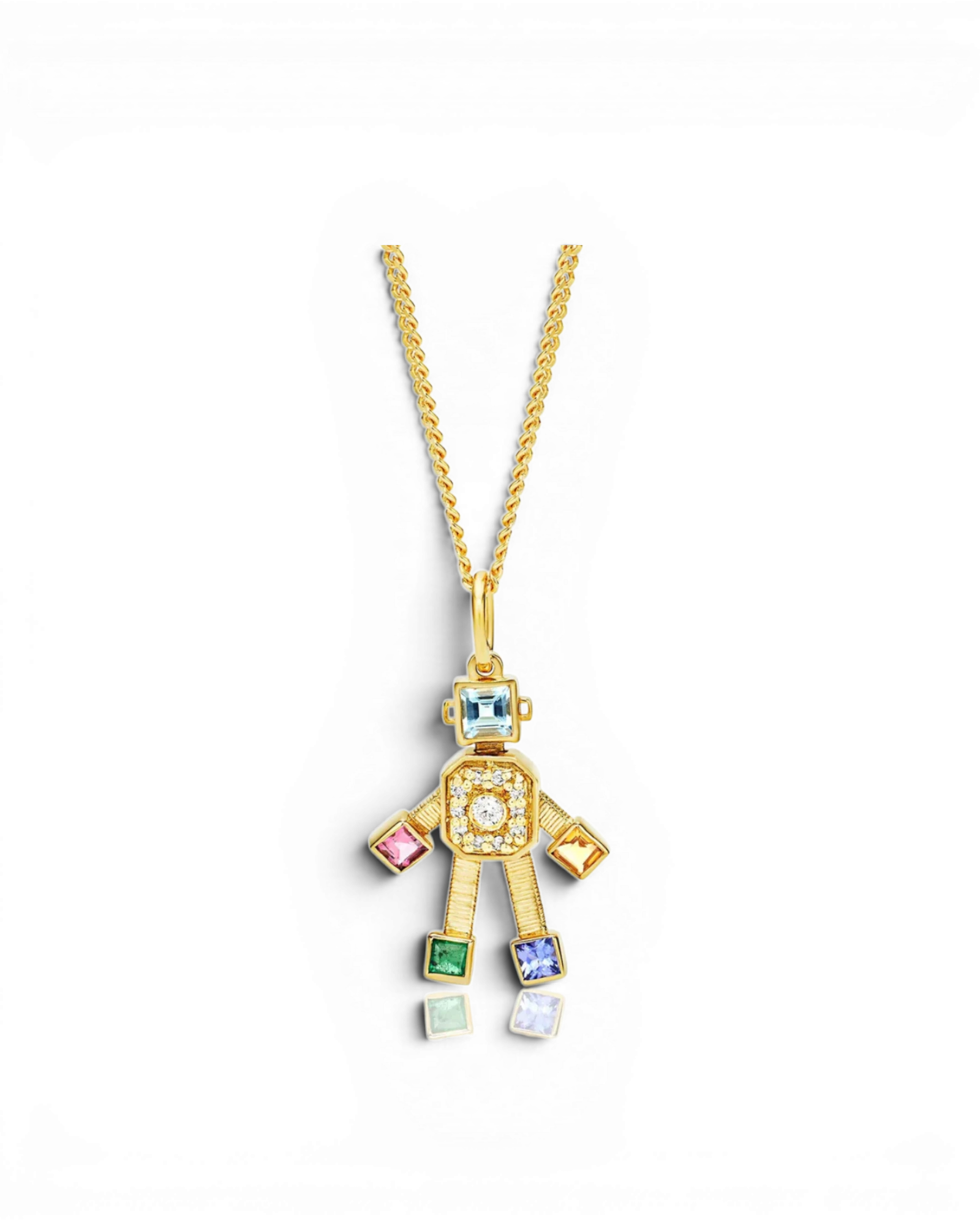 Joy Heart Van Robot Mini Pendant Diamond Multi