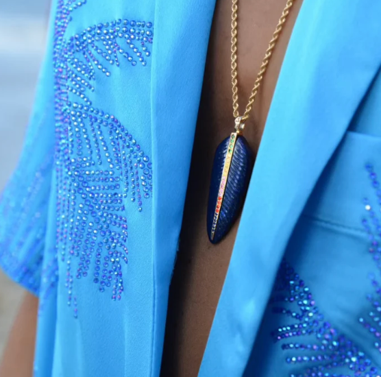 Feather Pendant Lapis Lazuli