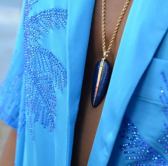 Feather Pendant Lapis Lazuli