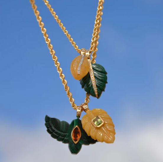 Pendant Flowerleaf Malachite