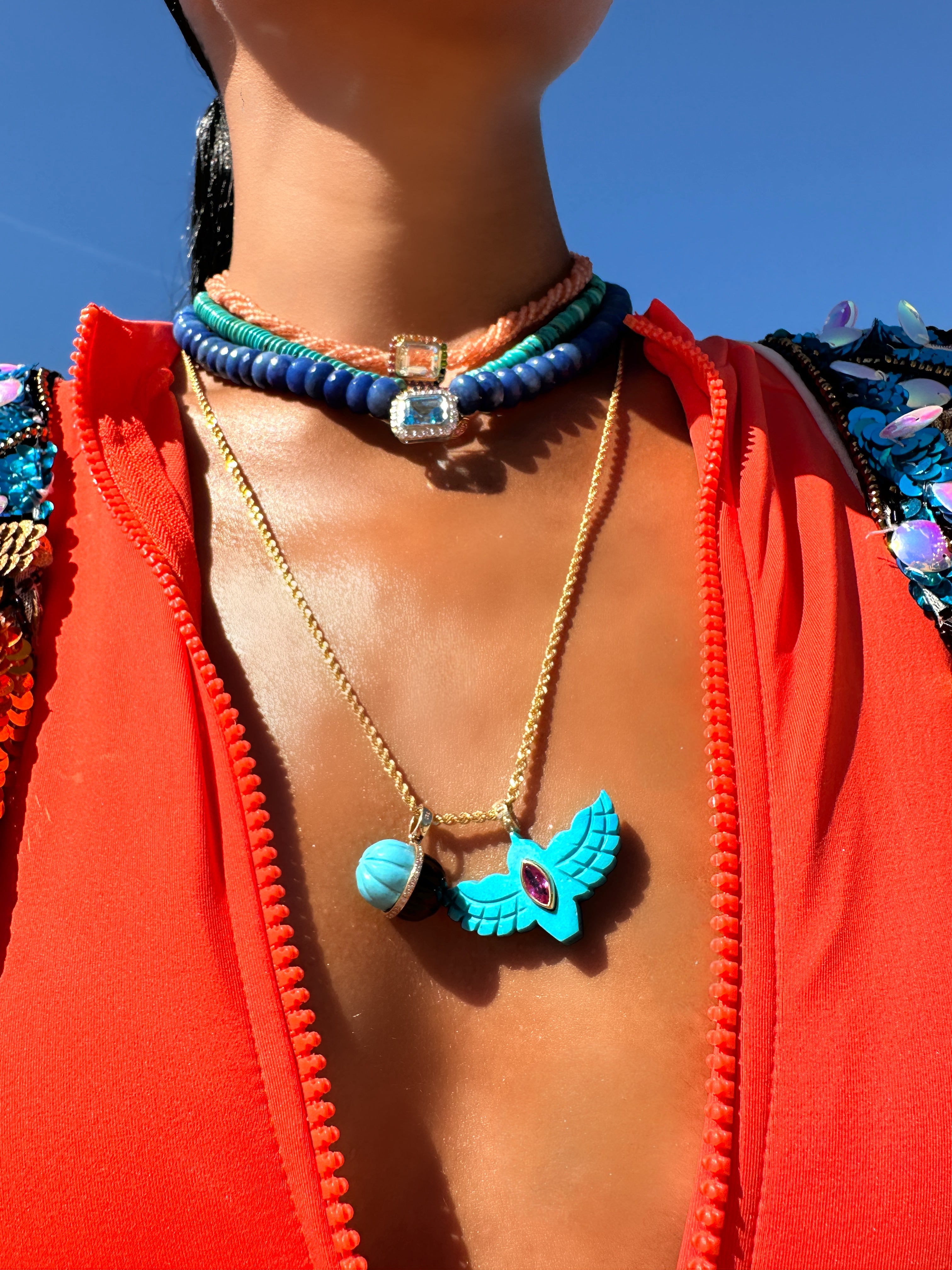 Pendant Bird Turquoise