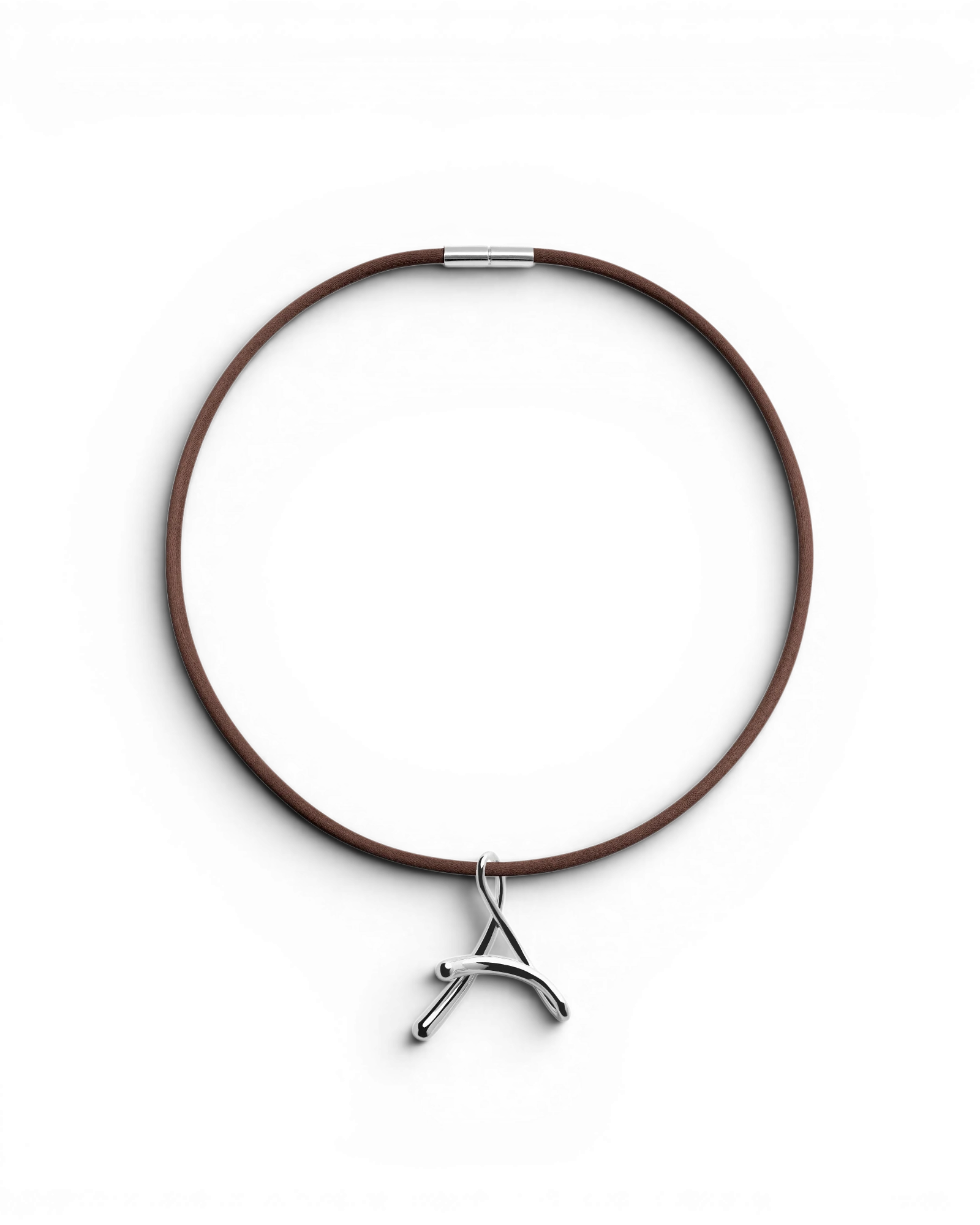 Round Letter Chain Dark Brown