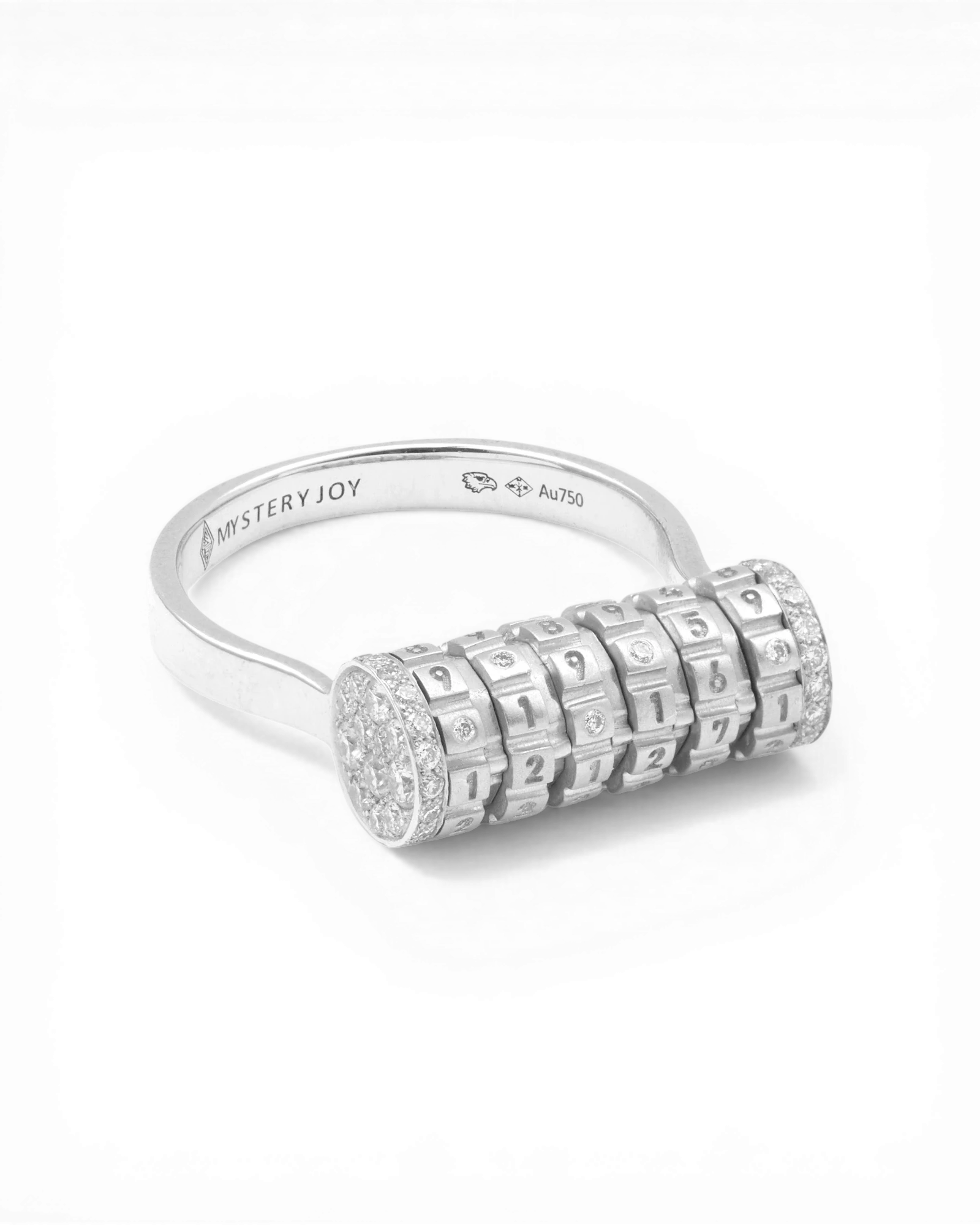 Numbers Ring White Gold