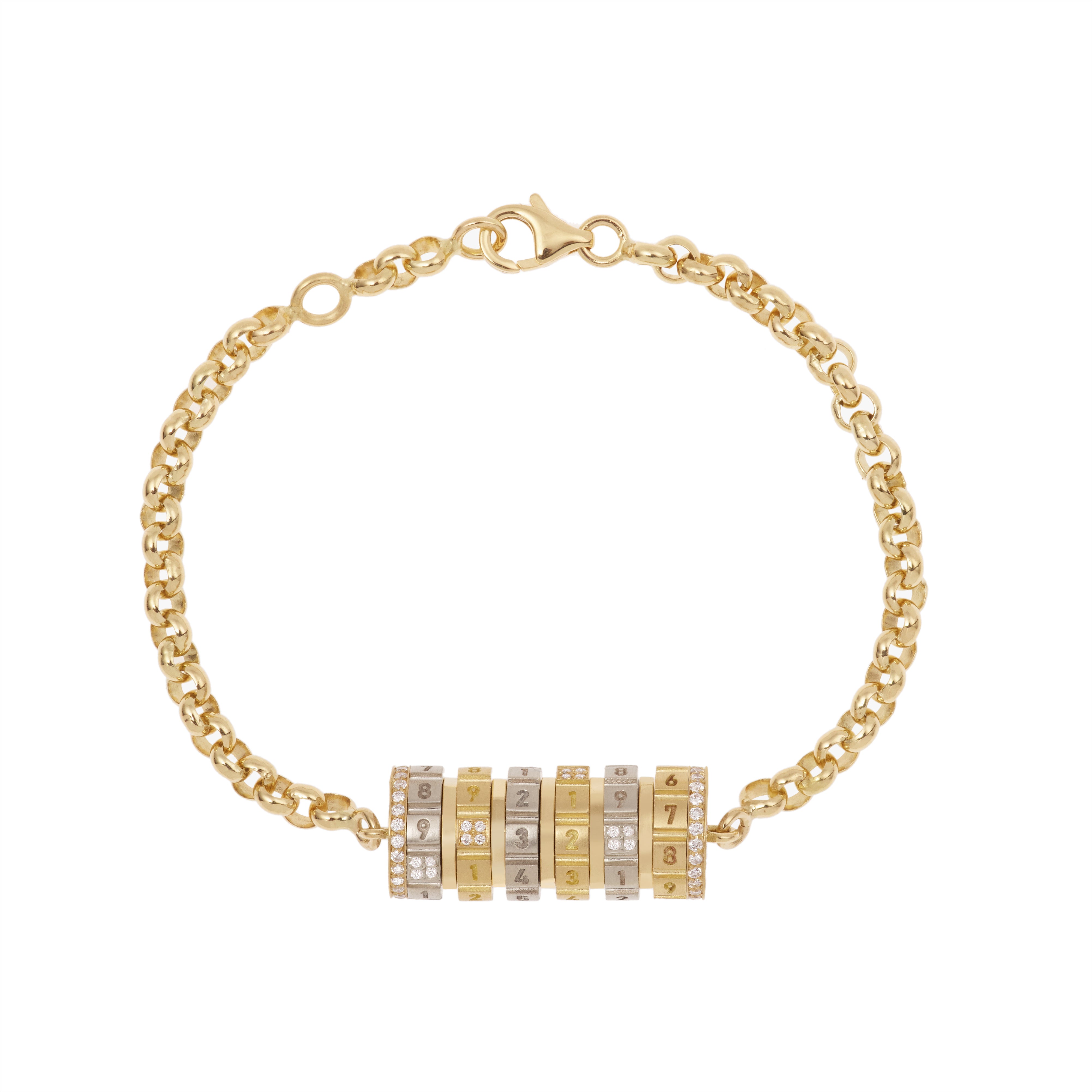 Numbers Pave Large Bracelets Two-Tone