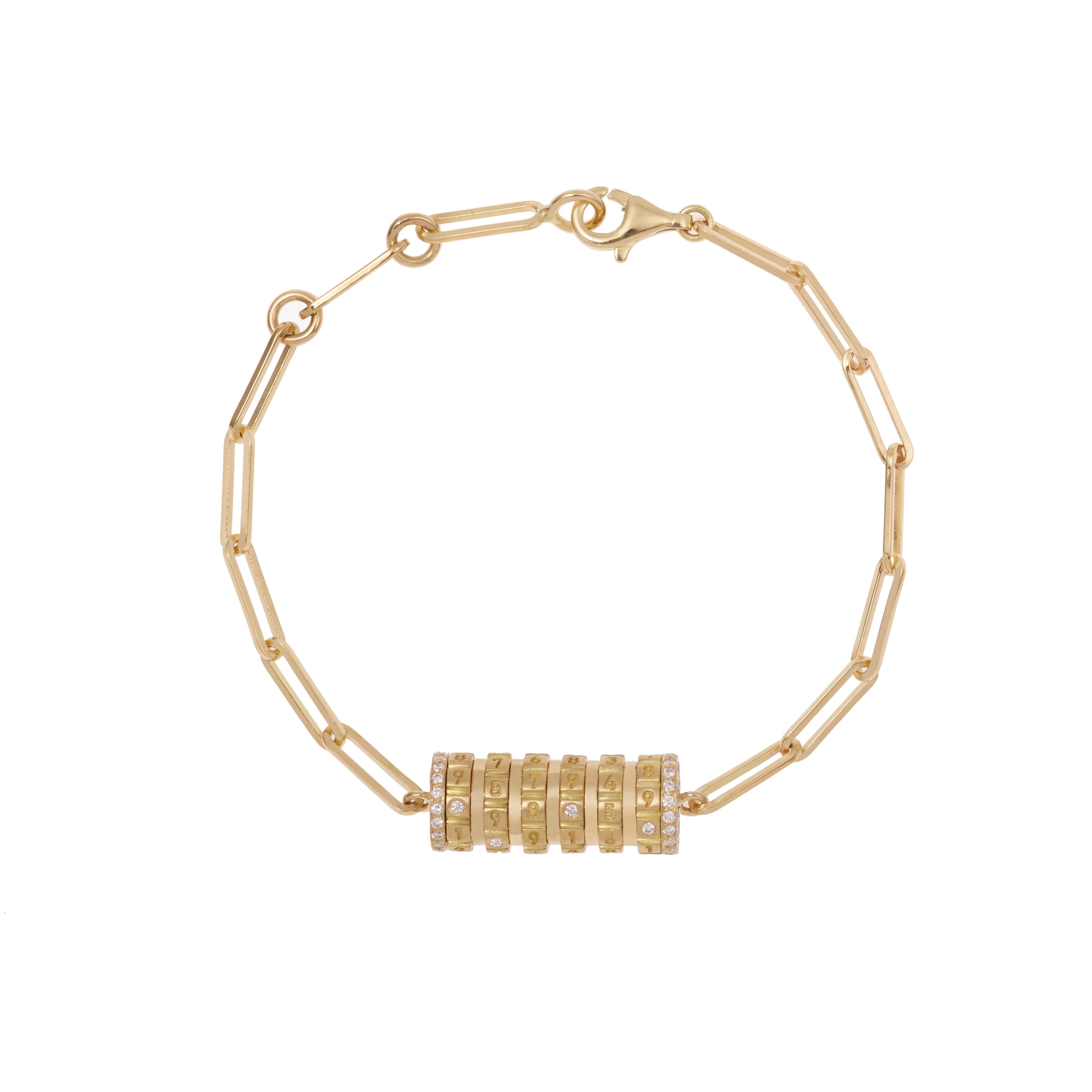 Numbers Pavé Small Bracelets Gold