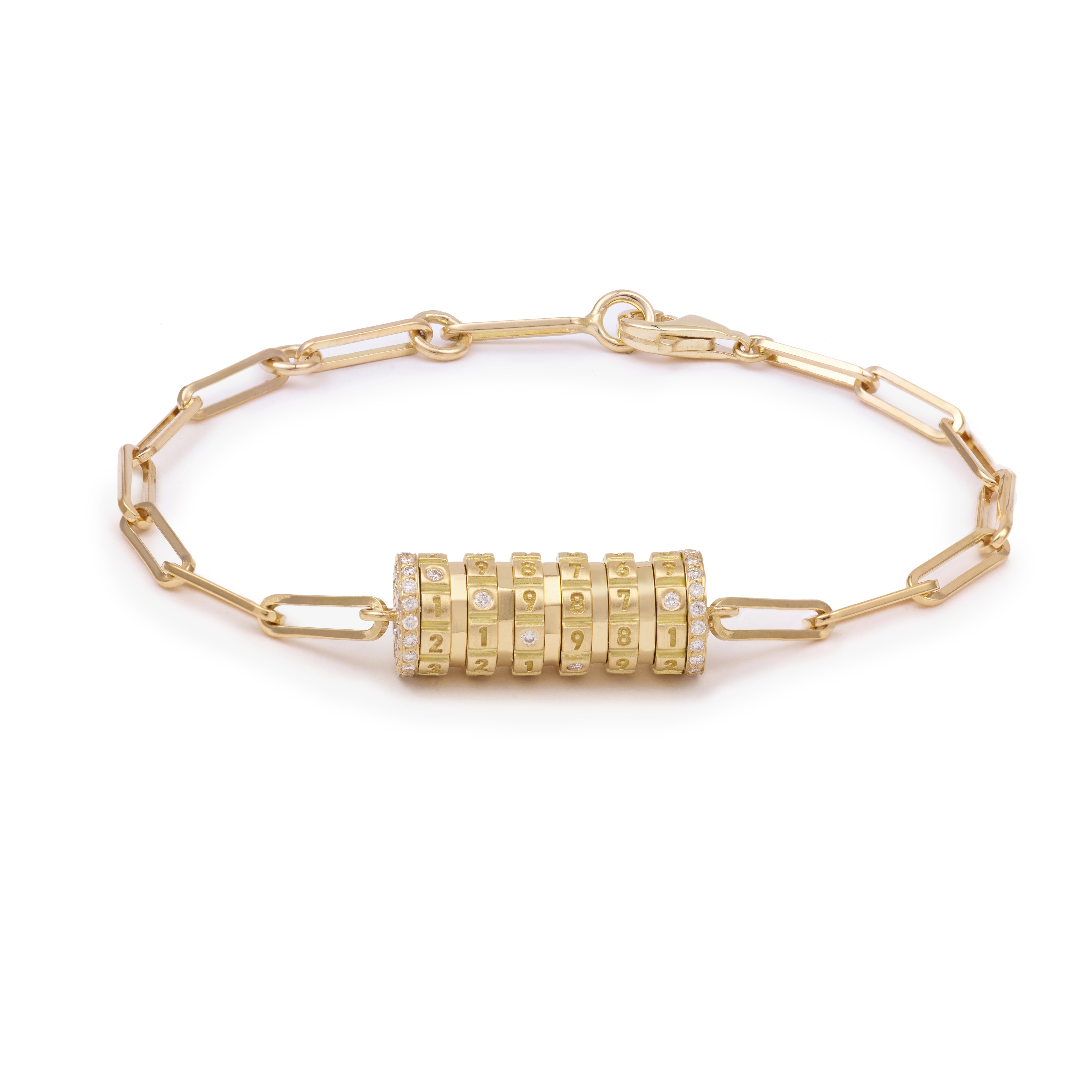 Numbers Pavé Small Bracelets Gold