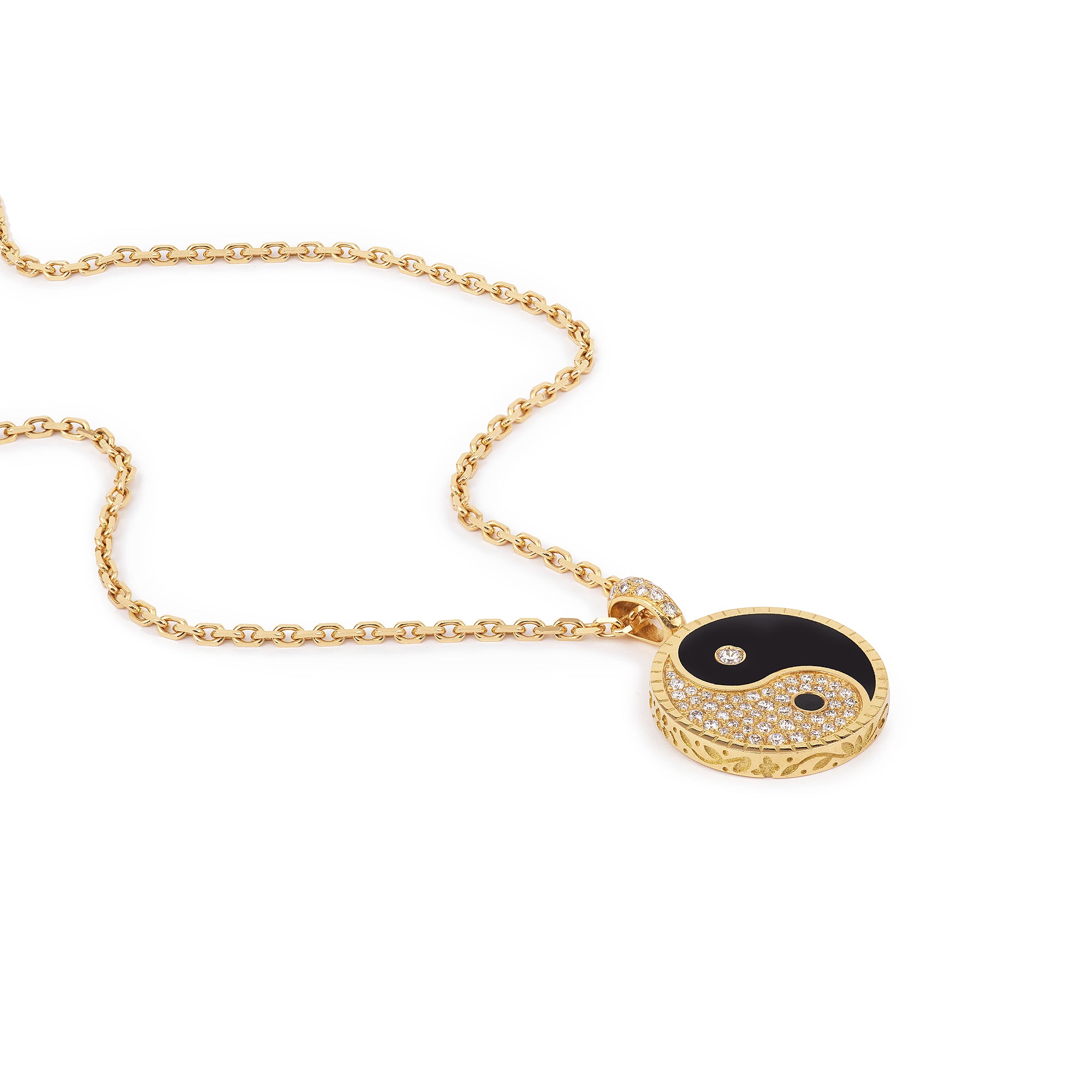 Ying Yang Large Necklace Gold