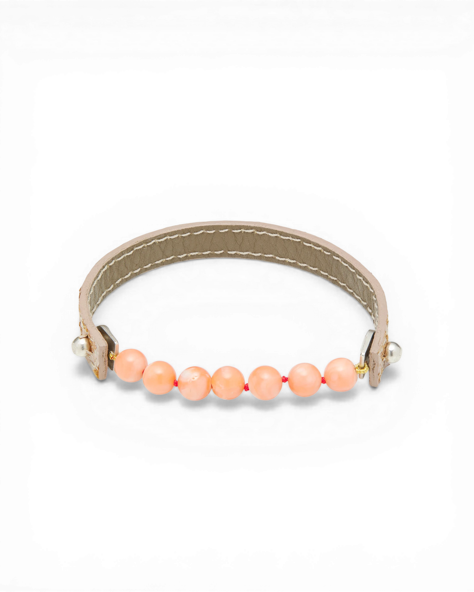 Leather bracelet with pink South Sea pearls