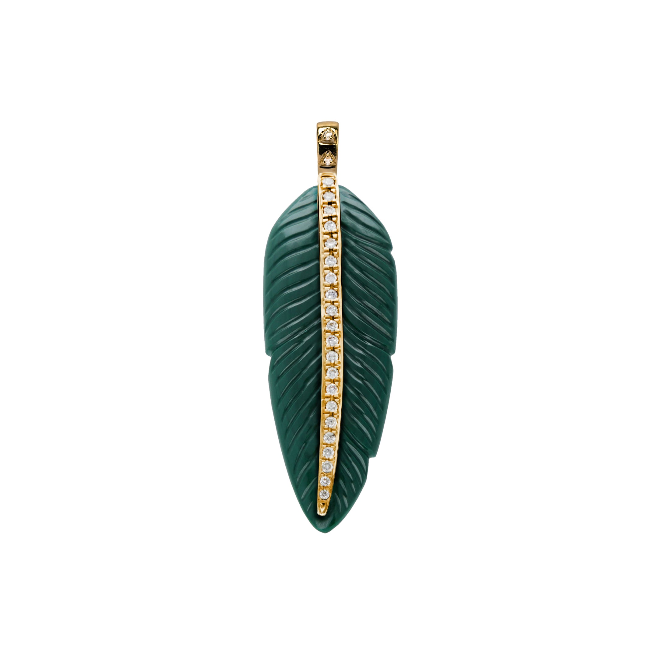 Feather Pendant Malachite