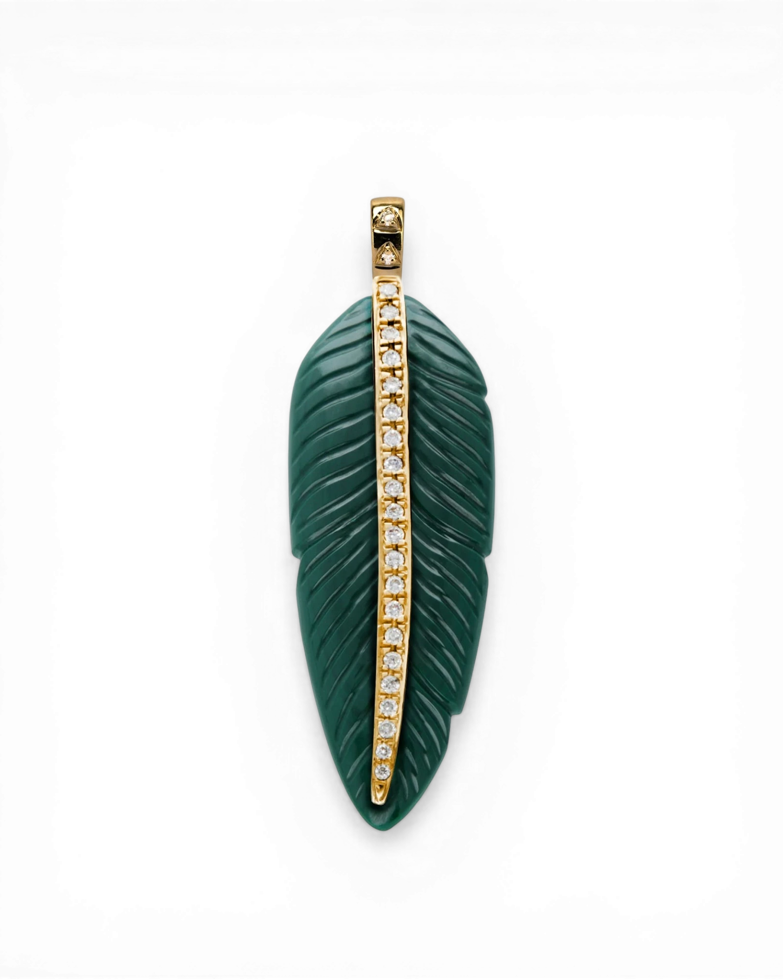 Feather Pendant Malachite