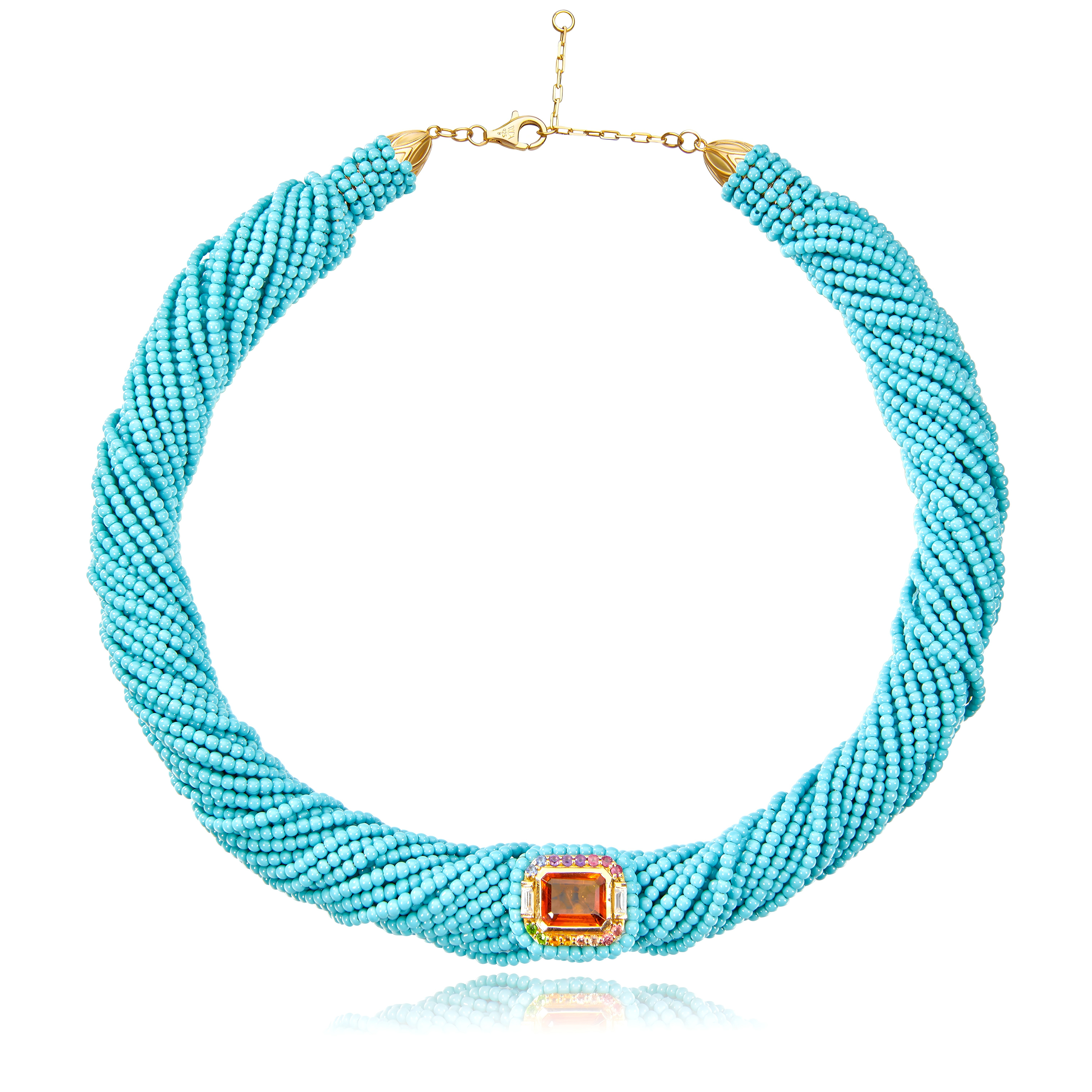 Tornado Turquoise Necklace - Madeira Citrine
