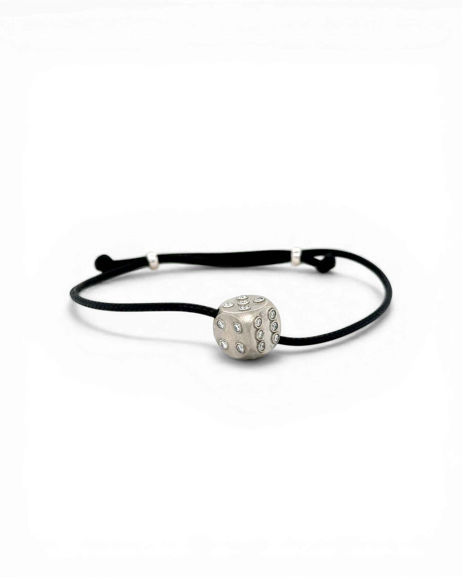 Mini Hazard Silver Diamonds Bracelet Black