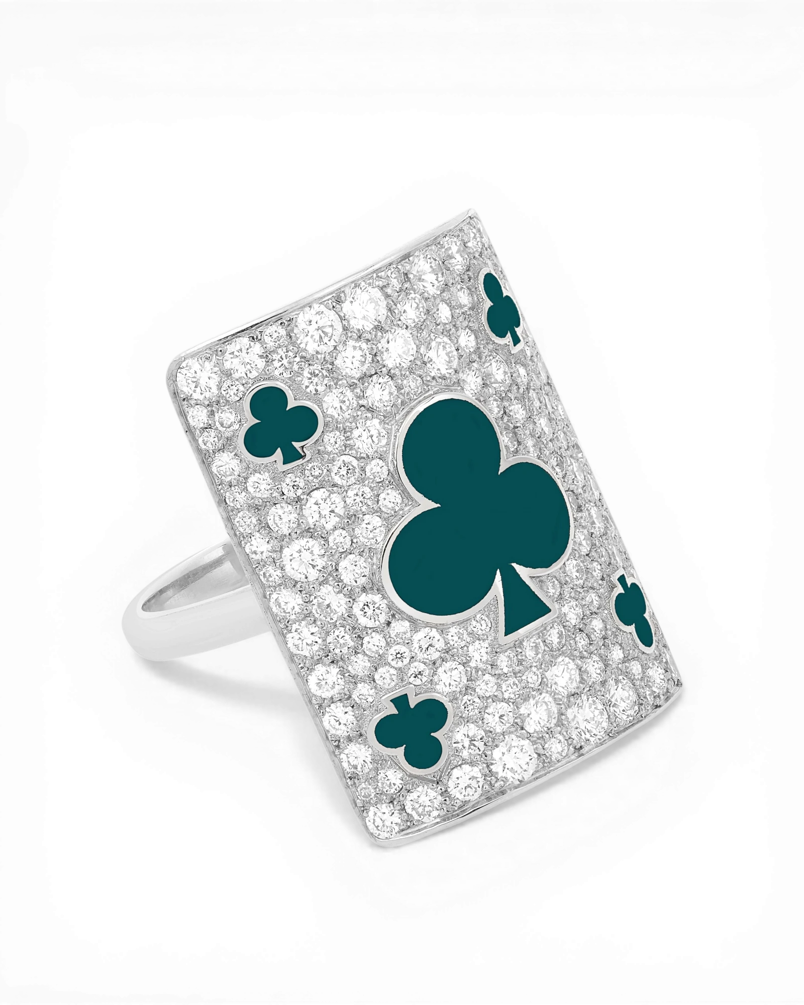 Giant Lucky Harmony Ring White Gold